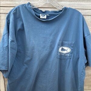 Blue Short Sleeve Tee with Crew Neck and Relaxed Fit